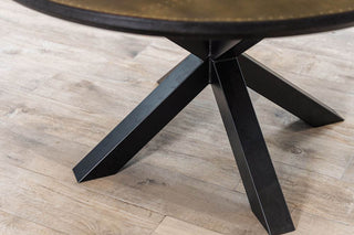 Round Brass Top With Black Edging Dining Table
