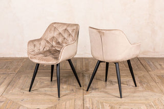 brush stroke beige velvet dining chair