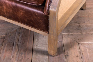 brown leather armchair