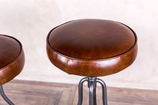 brown leather bar stool