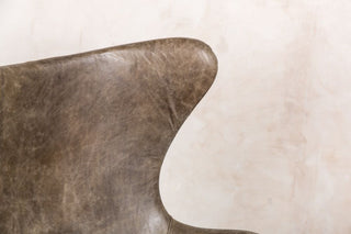 brown leather egg chair