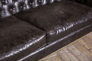 brushed leather Chesterfield