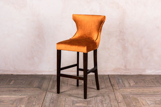 burnt orange velvet stool