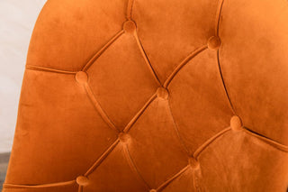 velvet dining chair in burnt orange