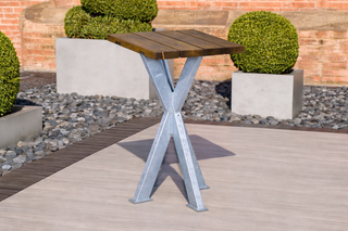 Sheffield Outdoor Patio Table with Galvanised Poseur Base - 70cm x 70cm