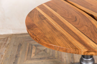cafe table with wooden top
