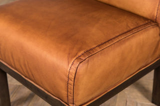 camel leather dining chair