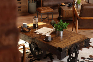 Industrial Style Trolley Cart Coffee Table