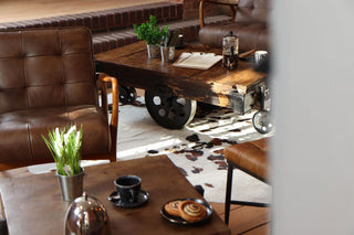 Industrial Style Trolley Cart Coffee Table