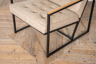 cashmere leather chair with metal frame