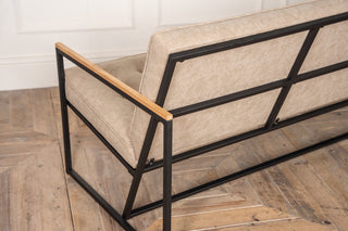 cashmere leather look button back sofa