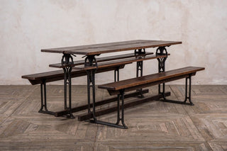 cast iron table and bench