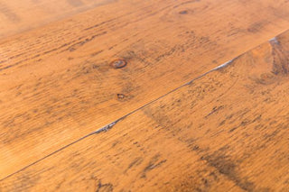 chunky based poseur table with wooden top