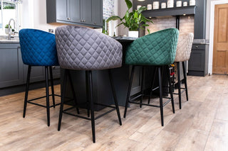 colourful velvet bar stools