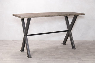 concrete-look-top-x-frame-poseur-table