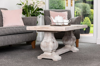 rustic pine french country style coffee table