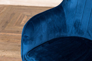 contemporary blue velvet dining chair