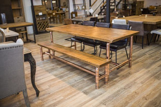copper base dining table