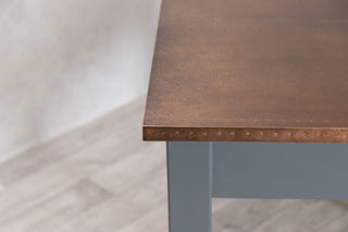 Copper Top Tapered Leg Small Dining Table