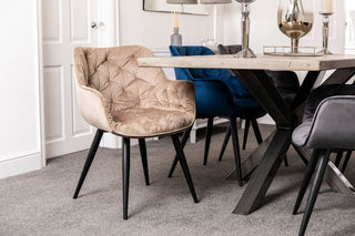 cream velvet dining room chairs