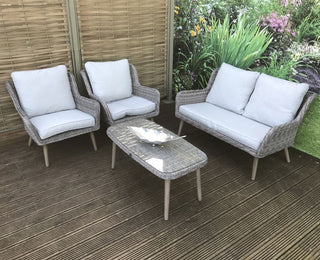 Hatfield Outdoor 4 Seater Rattan Style Sofa Set