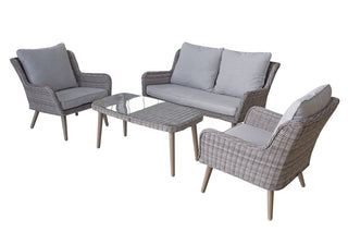 Hatfield Outdoor 4 Seater Rattan Style Sofa Set