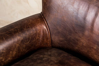 dark leather armchair