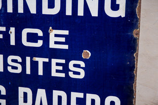 Vintage Enamel Mason's Printing Sign