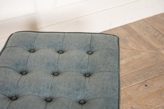 denim leather footstool