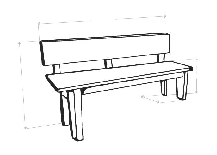 Dimensions diagram for Dove Grey 3 Seater (BCH-2132-FR)