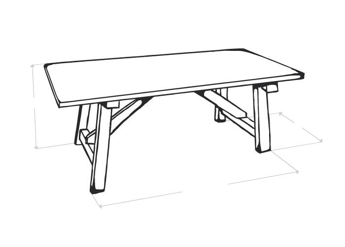 Dimensions diagram for 70x70cm Dark Pine Poseur (TBL-1077-HAD)