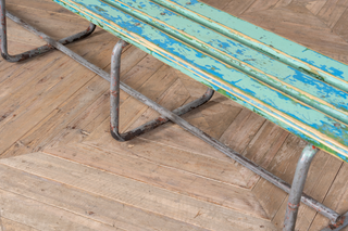 distressed dining bench