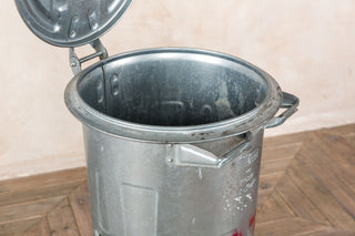 distressed galvanised trash cans