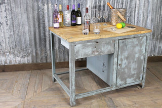 distressed metal sideboard