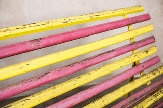 distressed wooden bench