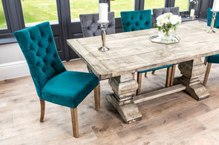 double pedestal dining table