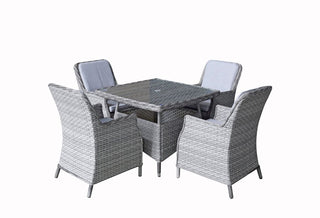 Drakeford Square Dining Table and 4 Chairs - Grey