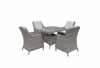 Drakeford Square Dining Table and 4 Chairs - Grey