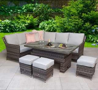 Drakeford Outdoor Corner Dining Sofa with Lift Up Table