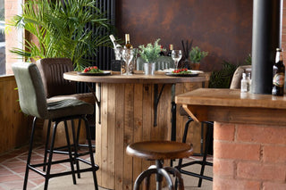 pine-slatted-bar-table-in-restaurant