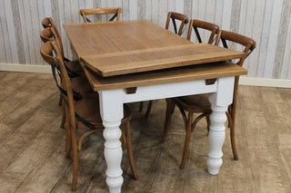 farmhouse extending oak dining table