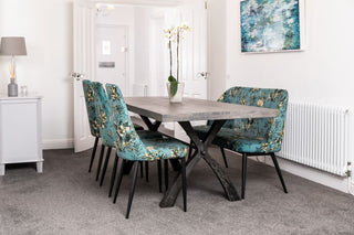 floral bench and chairs