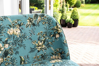 floral teal hallway bench