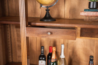 French Walnut Bookcase with Glass Display