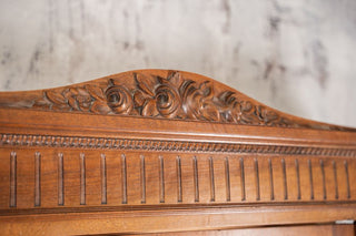 French Walnut Bookcase with Glass Display