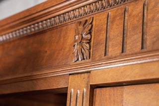 French Walnut Bookcase with Glass Display