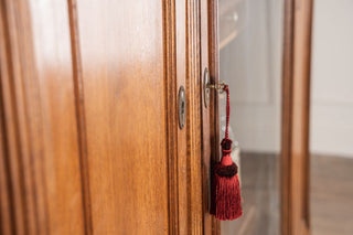 French Walnut Bookcase with Glass Display