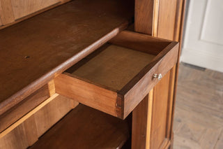 French Walnut Bookcase with Glass Display