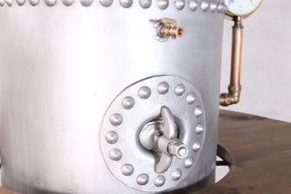 Galvanised Water Tank Upcycled Poseur Table