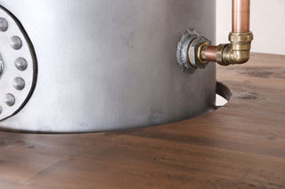 Galvanised Water Tank Upcycled Poseur Table